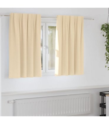 vidaXL Blackout Curtains with Rings 2 pcs Cream 140 x 140 cm Polyester