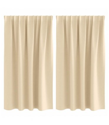 vidaXL Blackout Curtains with Rings 2 pcs Cream 140 x 140 cm Polyester