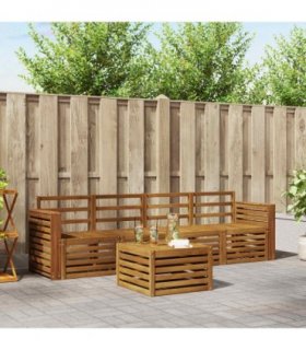 vidaXL Sofa Sets 5 pcs Natural Solid Acacia Wood