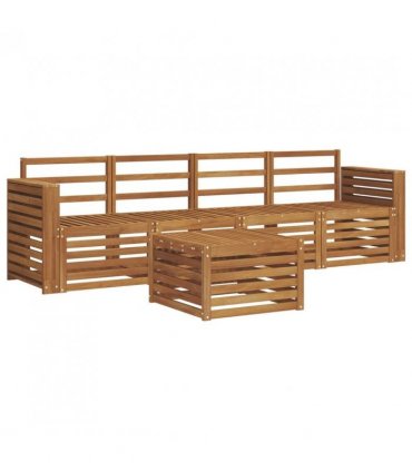 vidaXL Sofa Sets 5 pcs Natural Solid Acacia Wood