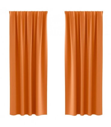 vidaXL Blackout Curtains with Rings 2 pcs Bright Orange 260 x 140 cm