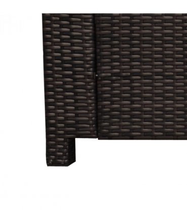 Outdoor Furniture 3 Seater Rattan Sofa Brown Wicker Weave Metal Frame Chair