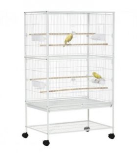Large Bird Cage Budgie Cage for Finch Canaries Parrot with Stand White