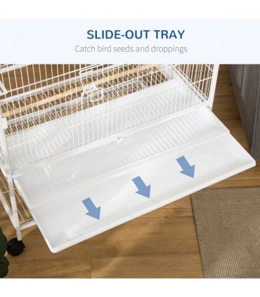 Large Bird Cage Budgie Cage for Finch Canaries Parrot with Stand White