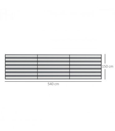 Camping Windbreak Grey White Polyester Steel 540L x 150H  Portable Wind Blocker