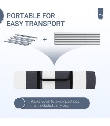 Camping Windbreak Grey White Polyester Steel 540L x 150H  Portable Wind Blocker