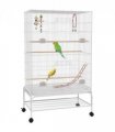 PawHut Bird Cage with Stand, Wheels, Toys, for Budgies, Finches, White