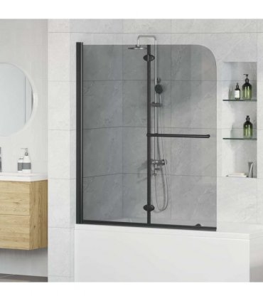 vidaXL Shower Enclosure Black 95 x 140 cm ESG Glass and Aluminium