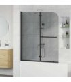 vidaXL Shower Enclosure Black 95 x 140 cm ESG Glass and Aluminium