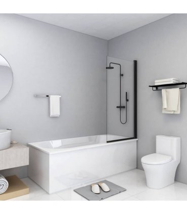 vidaXL Shower Enclosure ESG 68x130 cm Black