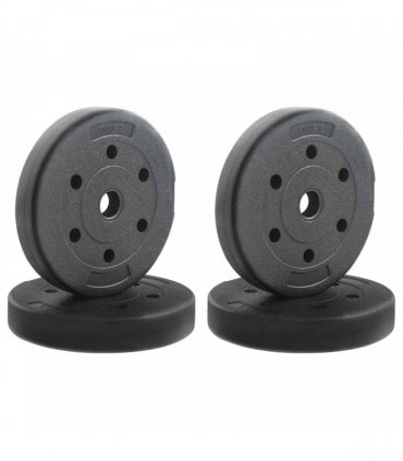 vidaXL Weight Plates 4 pcs 10 kg Black Cemment and Iron Sand Mixture