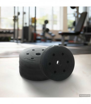 vidaXL Weight Plates 4 pcs 10 kg Black Cemment and Iron Sand Mixture