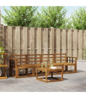 vidaXL Outdoor Sofa Set 5 pcs Natural