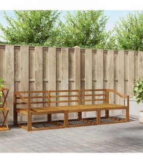 vidaXL Outdoor Sofa Set 3 pcs Natural Solid Acacia Wood