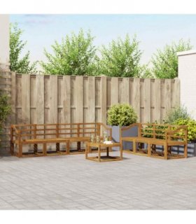 vidaXL Outdoor Sofa Set 8 pcs Natural Solid Acacia Wood