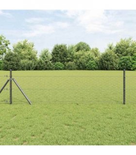 vidaXL Hexagon Fence Grey 1.6 x 50 m PVC