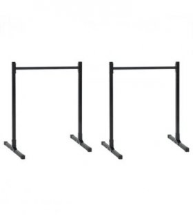 vidaXL Dip Station 2 pcs Black 55 x 90 x 104.5 cm Powder-Coated Steel