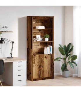 vidaXL Highboard Old Wood 70x35x180 cm Engineered Wood