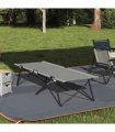 vidaXL Folding Camping Bed Grey 206 x 76 x 74 cm Oxford and Steel