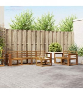 vidaXL Outdoor Sofa Set 7 pcs Natural
