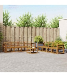 vidaXL Outdoor Sofa Set 9 pcs Natural