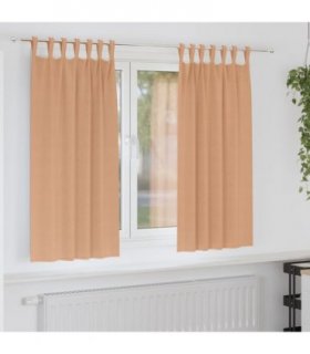 vidaXL Blackout Curtains with Rings 2 pcs Light Brown 175 x 140 cm
