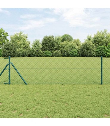 vidaXL Chain Link Fence 10 x 0.8 m Steel Green