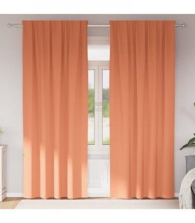 vidaXL Blackout Curtains with Rings 2 pcs Terracotta 260 x 140 cm
