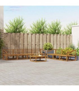 vidaXL Outdoor Sofa Set 8 pcs Natural Solid Acacia Wood
