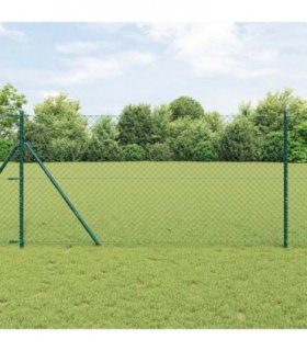 vidaXL Chain Link Fence 10 x 1.2 m Steel Green