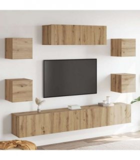 vidaXL 7 Piece TV Cabinet Set Wall-mounted Artisan Oak Engineered Wood