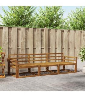vidaXL Outdoor Sofa Set 3 pcs Natural Solid Acacia Wood