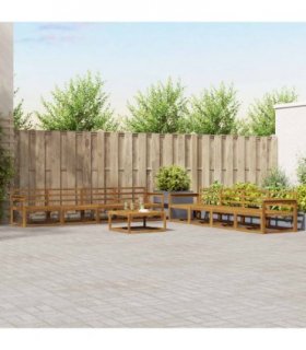 vidaXL Outdoor Sofa Set 9 pcs Natural Solid Acacia Wood