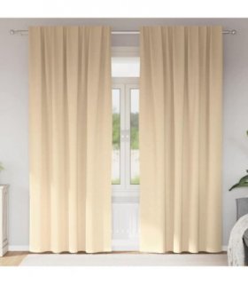 vidaXL Blackout Curtains with Rings 2 pcs Cream 260 x 140 cm Polyester