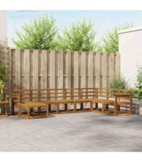 vidaXL Outdoor Sofa Set 8 pcs Natural Solid Acacia Wood