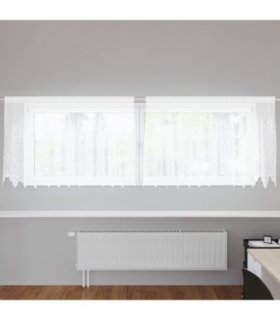 vidaXL Lace Curtain with Curtains Floral White 100 x 300 cm Polyester