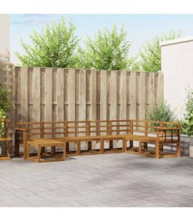vidaXL Outdoor Sofa Set 8 pcs Natural Solid Acacia Wood