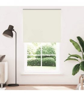 vidaXL Roller Blind Blackout Off White 125x230 cm Fabric Width 121.6 cm Polyester