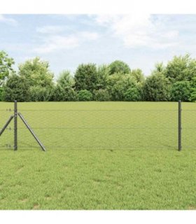 vidaXL Hexagon Fence Grey 0.8 x 100 m PVC