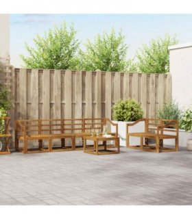 vidaXL Outdoor Sofa Set 7 pcs Natural