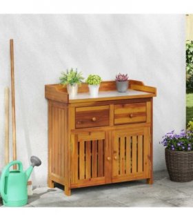 vidaXL Garden Cabinet Natural 78 x 36.5 x 78cm Solid Acacia Wood