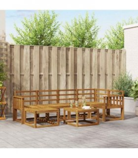 vidaXL Outdoor Sofa Set 7 pcs Natural Solid Acacia Wood