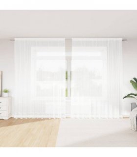vidaXL Lace Curtain with Curtains Floral White 260 x 300 cm Polyester