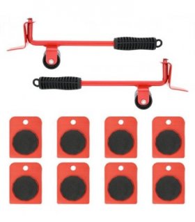 vidaXL Furniture Rollers 8 pcs with Lifters Red 9,8x7.5x3 cm 150 kg