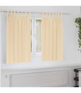 vidaXL Blackout Curtains with Rings 2 pcs Cream 140 x 140 cm Polyester