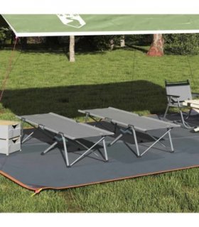 vidaXL Folding Camping Bed Folding 2 pcs Grey 194 x 62.5 x 42.5 cm
