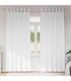 vidaXL Blackout Curtains with Rings 2 pcs Pure White 225 x 140 cm