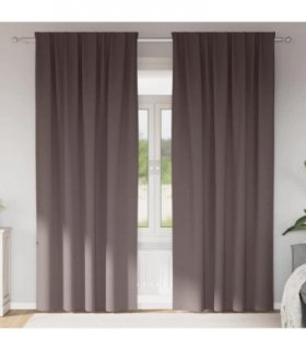 vidaXL Blackout Curtains with Rings 2 pcs Dark Brown 245 x 140 cm