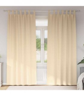 vidaXL Blackout Curtains with Rings 2 pcs Cream 225 x 140 cm Polyester