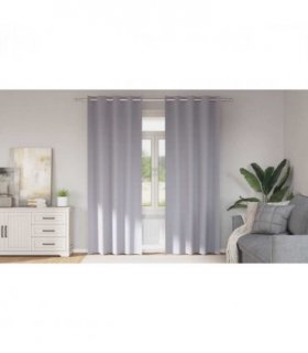 vidaXL Blackout Curtains with Rings 2 pcs Metal Grey 225 x 140 cm